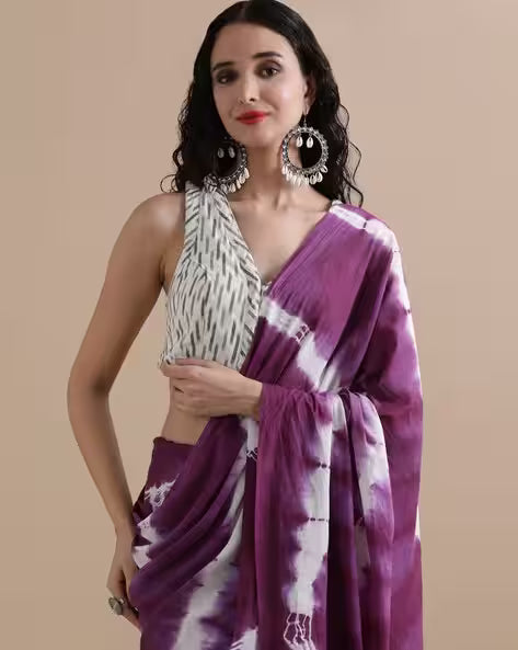 Women Tie & Dye Pure Cotton Mulmul Saree