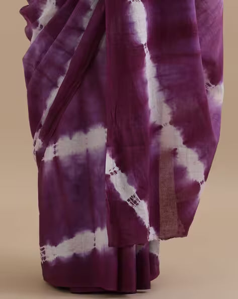 Women Tie & Dye Pure Cotton Mulmul Saree
