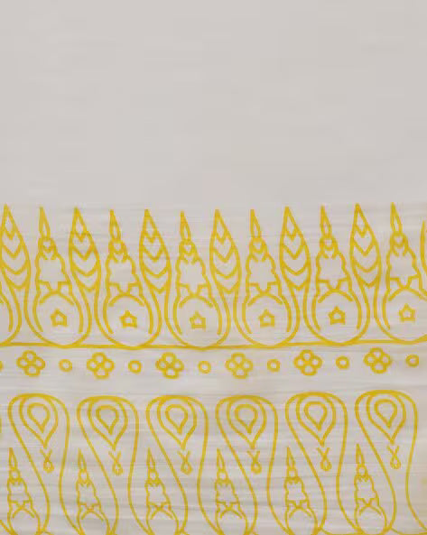 Women Floral Print Pure Cotton Saree Yellow