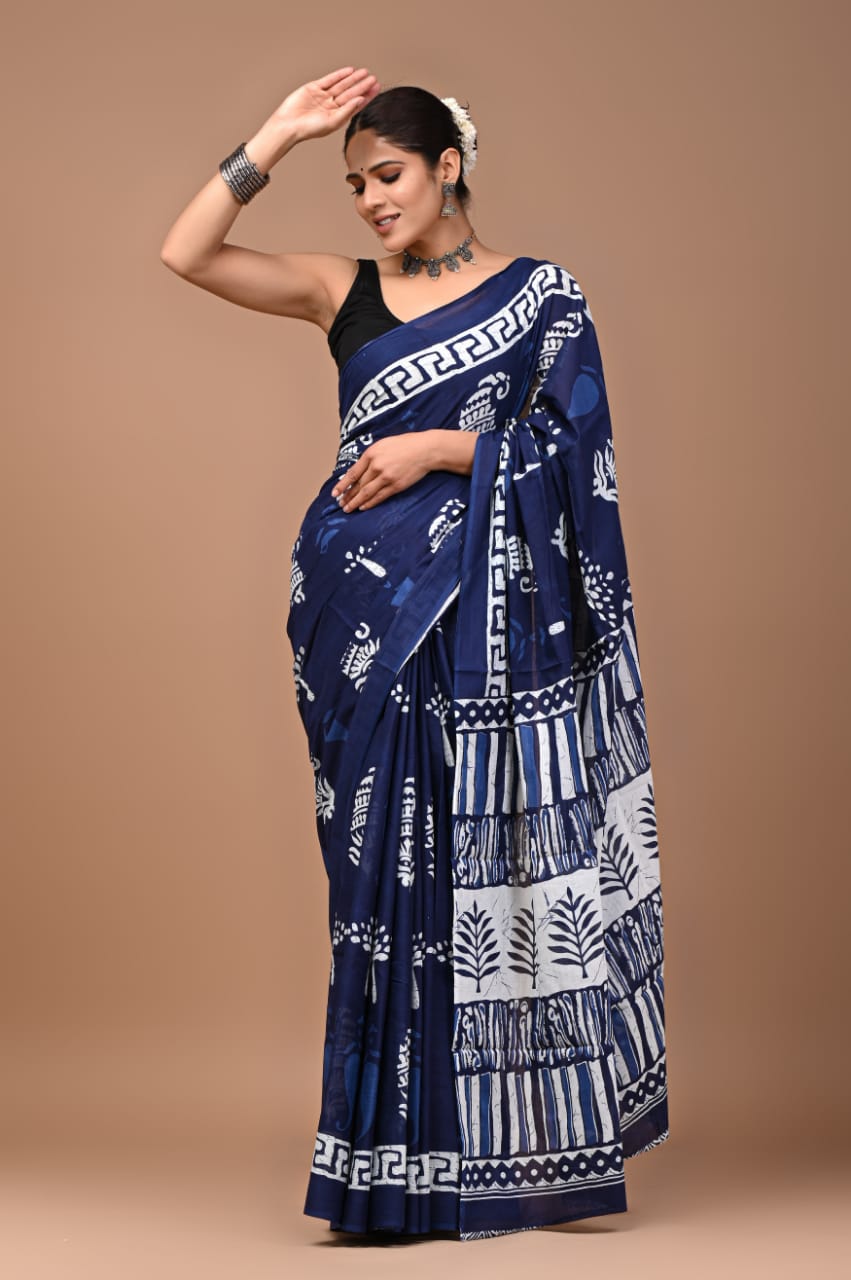 Jaipuri Printed Cotton Mulmul Sarees ❣️