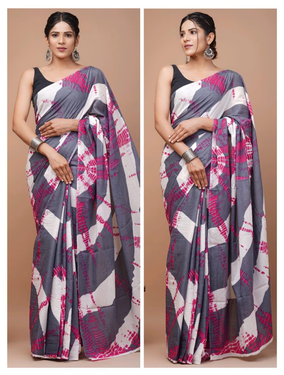 Jaipuri Printed Cotton Mulmul Sarees ❣️